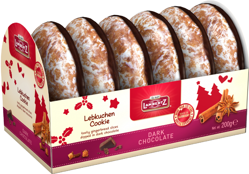 Holleys Fine Foods LAMBERTZ Dark Chocolate Lebkuchen Cookie 200g