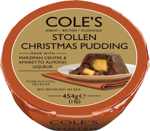 COLE'S PUDDINGS Stollen Christmas Pudding 454g