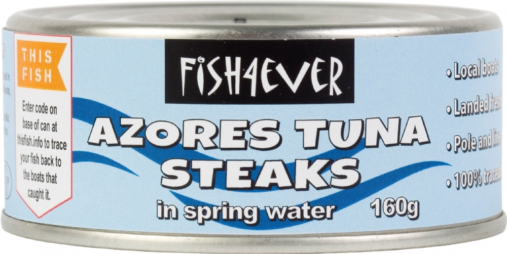 FISH 4 EVER Azores Tuna Steaks in Spring Water 160g (5034210521906)
