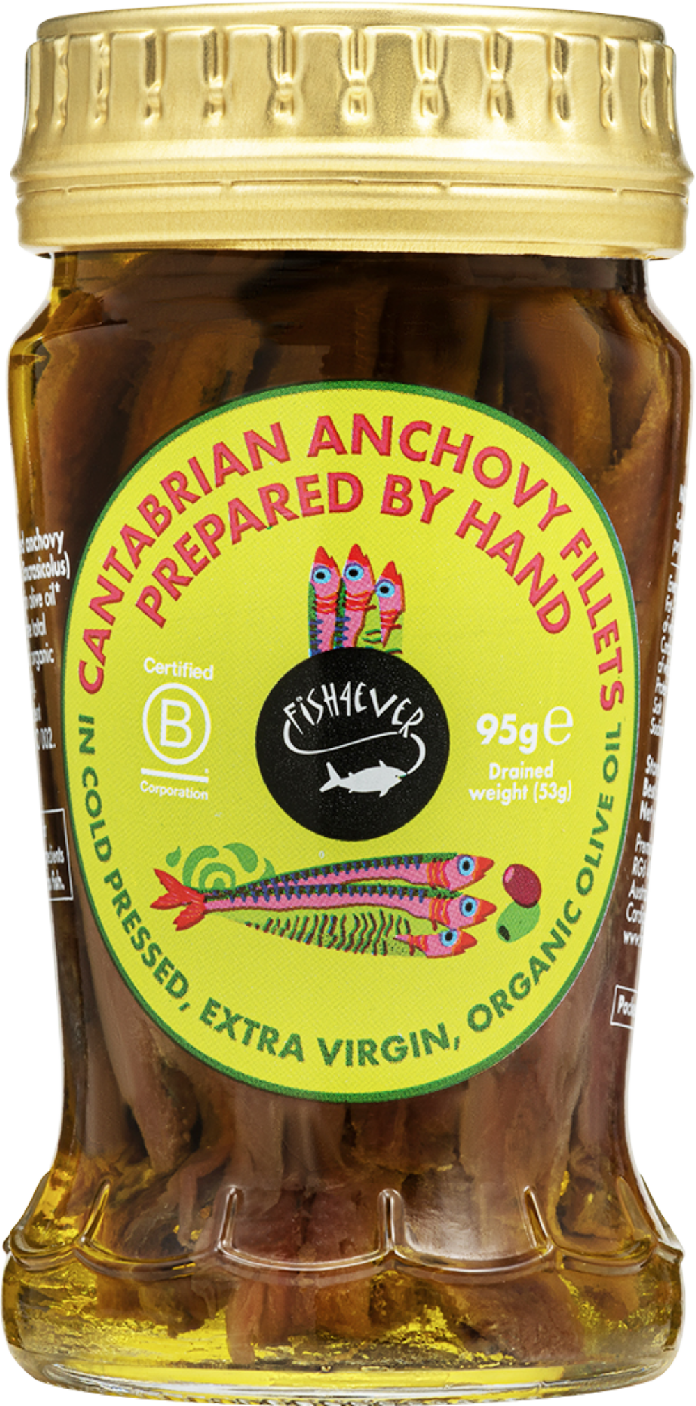 FISH 4 EVER Cantabrian Anchovy Fillets in Organic Olive Oil 95g