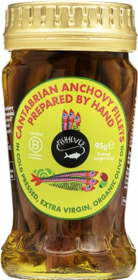 FISH 4 EVER Cantabrian Anchovy Fillets in Organic Olive Oil 95g