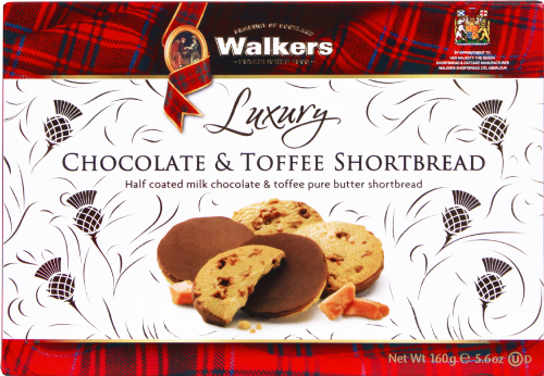 WALKERS Luxury Chocolate & Toffee Shortbread 160g