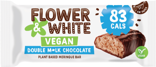 FLOWER & WHITE Vegan Double Milk Chocolate Meringue Bar 20g