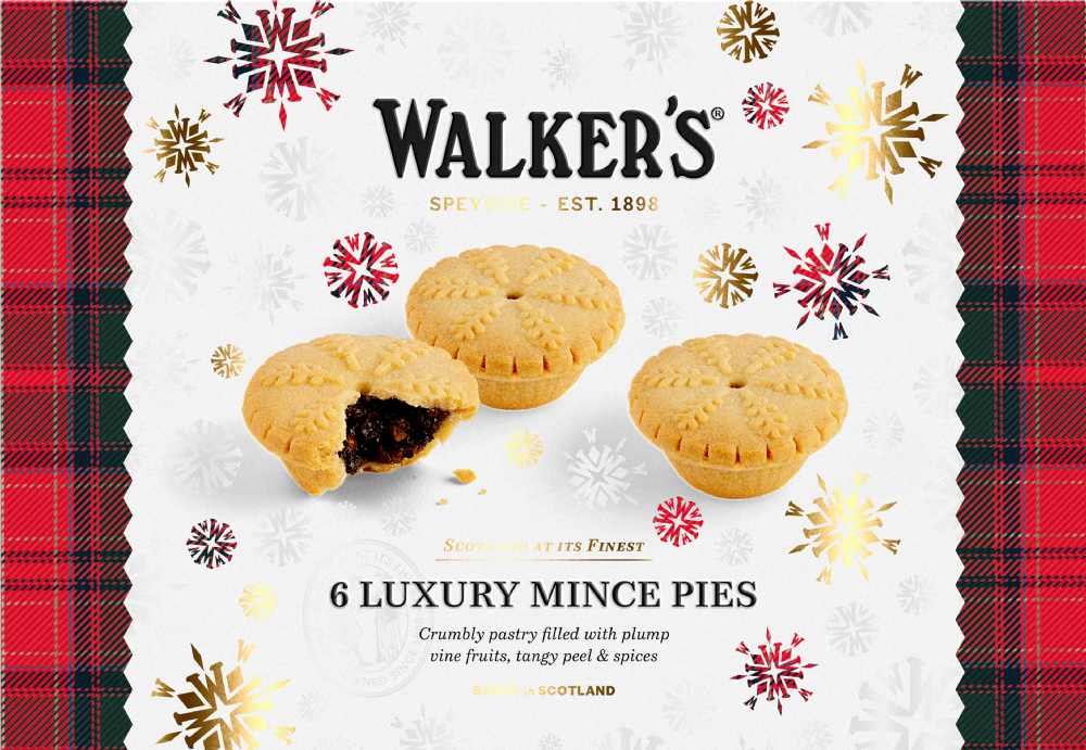 Holleys Fine Foods WALKERS 6 Luxury Mince Pies 372g