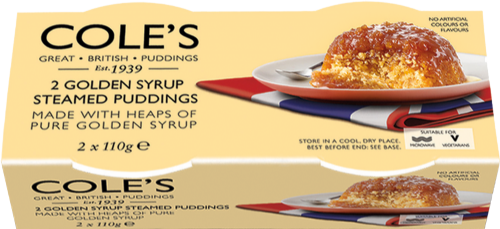 COLE'S Golden Syrup Steamed Puddings 2x110g