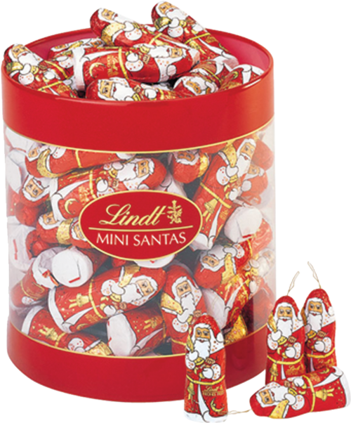LINDT Milk Chocolate Mini Santa - Drum 10g