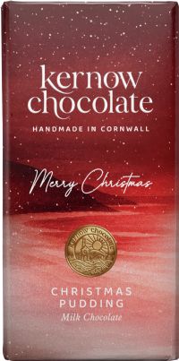 KERNOW CHOCOLATE Christmas Pudding Milk Chocolate Bar 100g