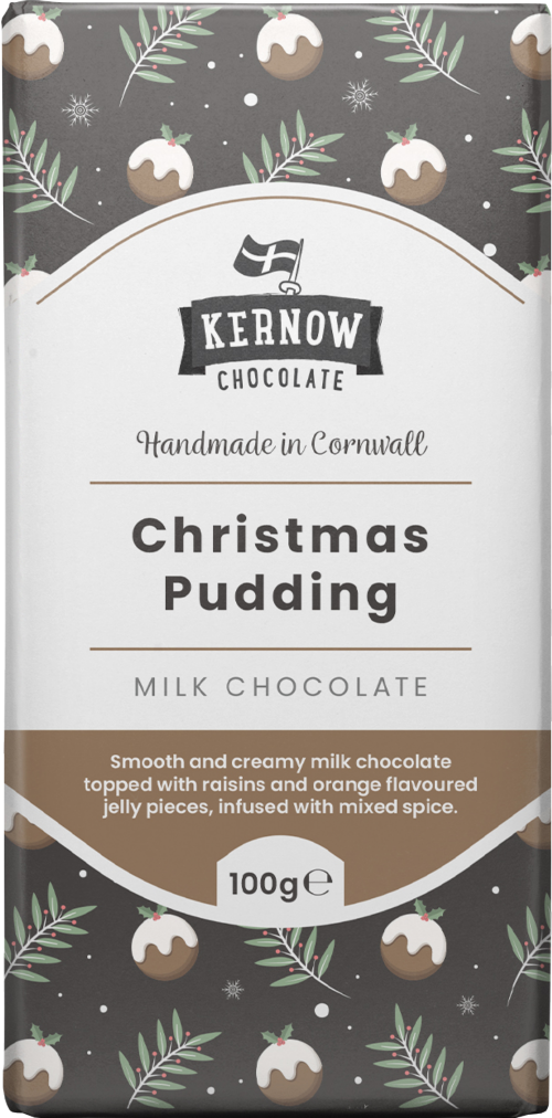 KERNOW Christmas Pudding Chocolate Bar 100g