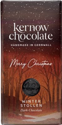 KERNOW CHOCOLATE Winter Stollen Dark Chocolate Bar 100g
