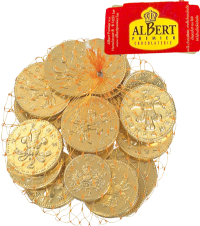 ALBERT Foiled Milk Chocolate UK Coins in Net 100g
