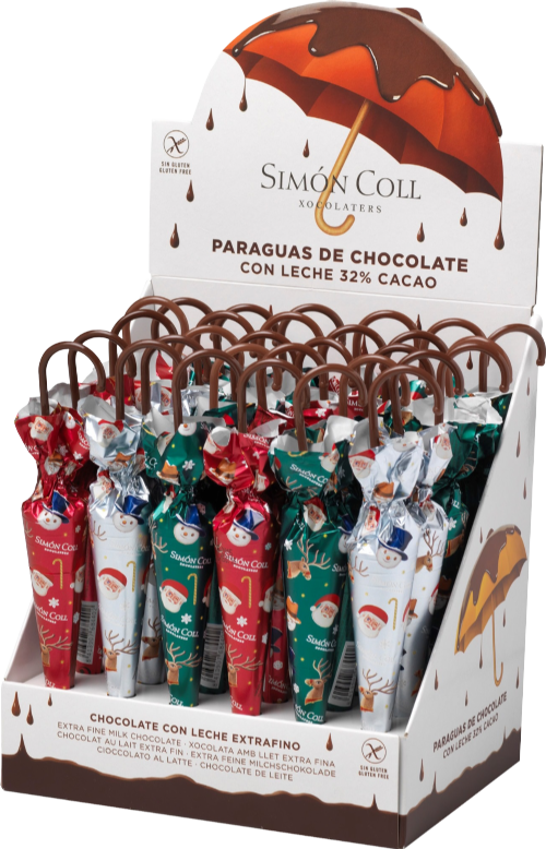 SIMON COLL Milk Chocolate Christmas Umbrellas 35g