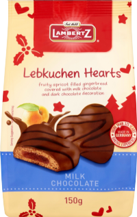 LAMBERTZ Lebkuchen Hearts - Milk Chocolate 150g