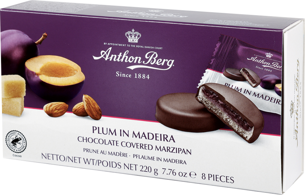 ANTHON BERG Plum in Madeira Marzipan Chocolates 220g