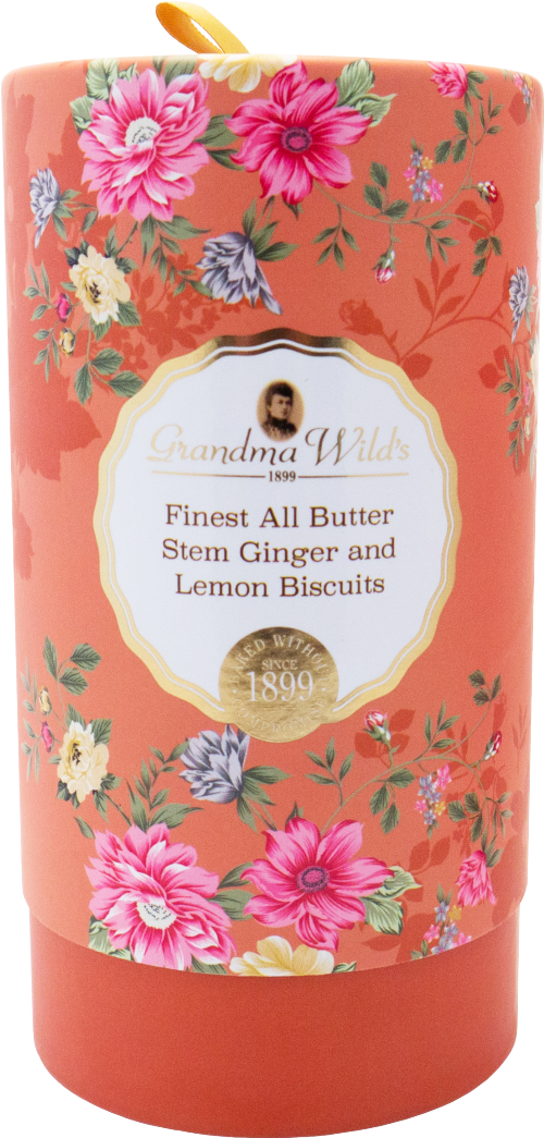 GRANDMA WILD'S Stem Ginger & Lemon Biscuits/Floral Tube 150g