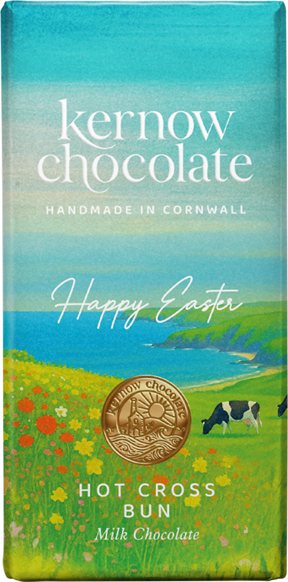 KERNOW CHOCOLATE Hot Cross Bun Milk Chocolate Bar 100g