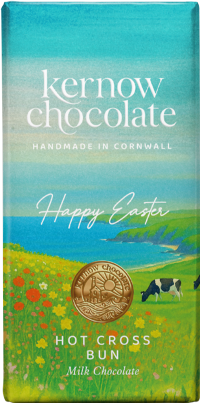 KERNOW CHOCOLATE Hot Cross Bun Milk Chocolate Bar 100g