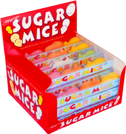BOYNES Sugar Mice Triple Pack - Assorted Colours 60g