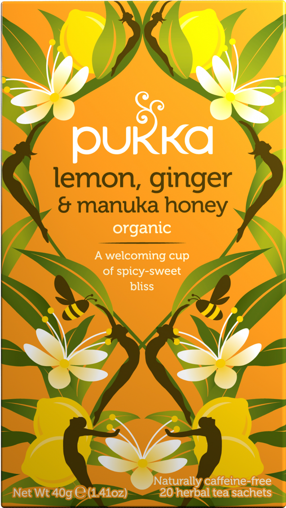 PUKKA 20 Lemon, Ginger & Manuka Honey Teabags 40g