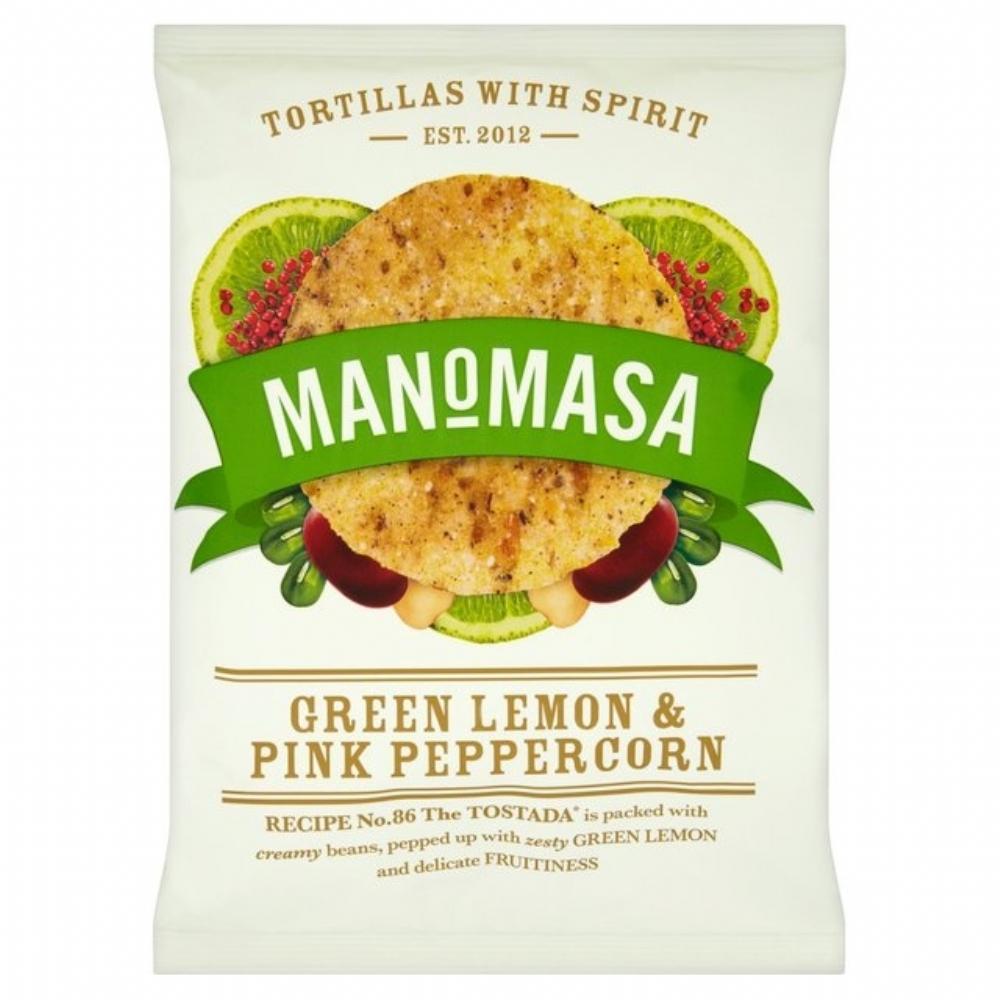 MANOMASA Green Lemon & Pink Peppercorn Corn Chips 160g (5060314480252)