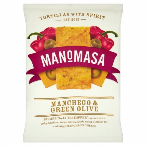 MANOMASA Manchego & Green Olive Corn Chips 160g