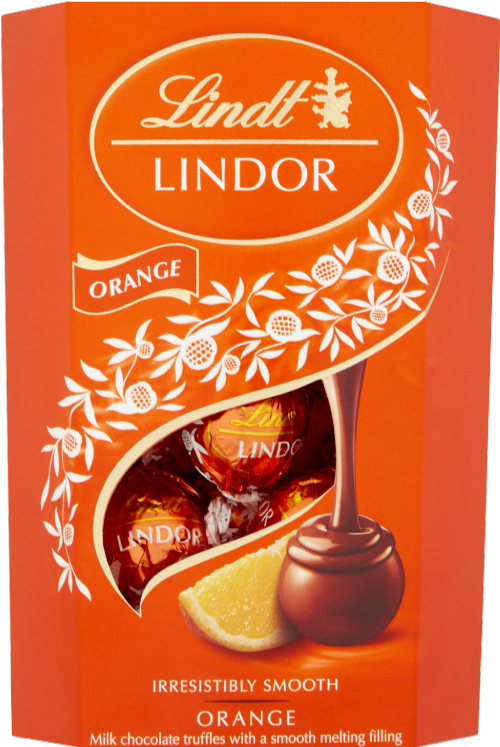 LINDT Lindor Milk Orange Cornet 200g