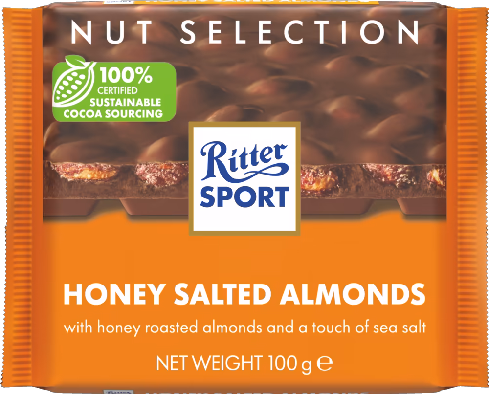 RITTER SPORT Honey Salted Almonds Milk Chocolate 100g