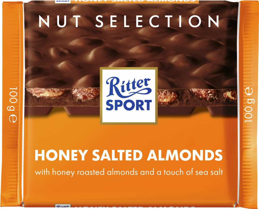 RITTER SPORT Honey Salted Almonds Milk Chocolate 100g