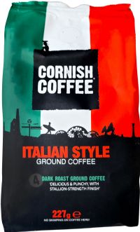 CORNISH TEA & COFFEE CO. Cornish Coffee - Italian Style Ground Coffee 227g
