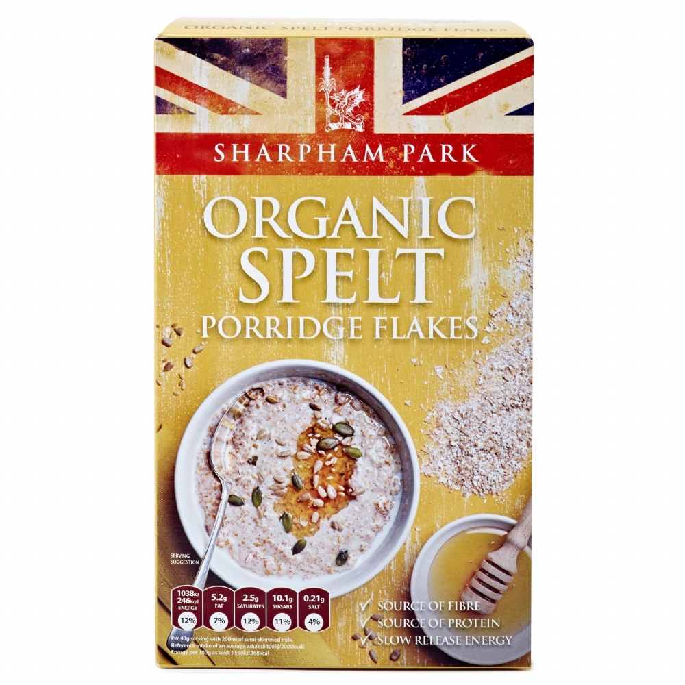 SHARPHAM PARK Organic Spelt Porridge Flakes 500g (5060130411560)