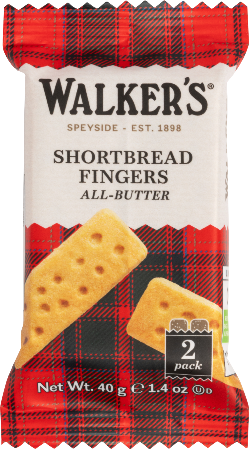 WALKERS All-Butter Shortbread Fingers - Twin Pack 40g