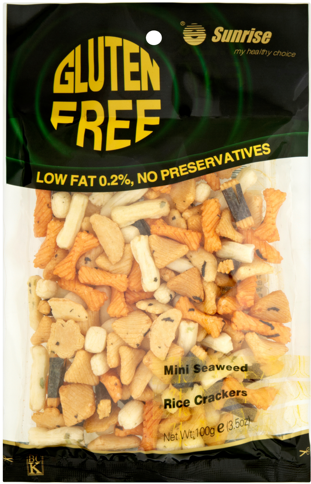 SUNRISE Natural Rice Crackers - Mini Seaweed 100g (9321225201500)