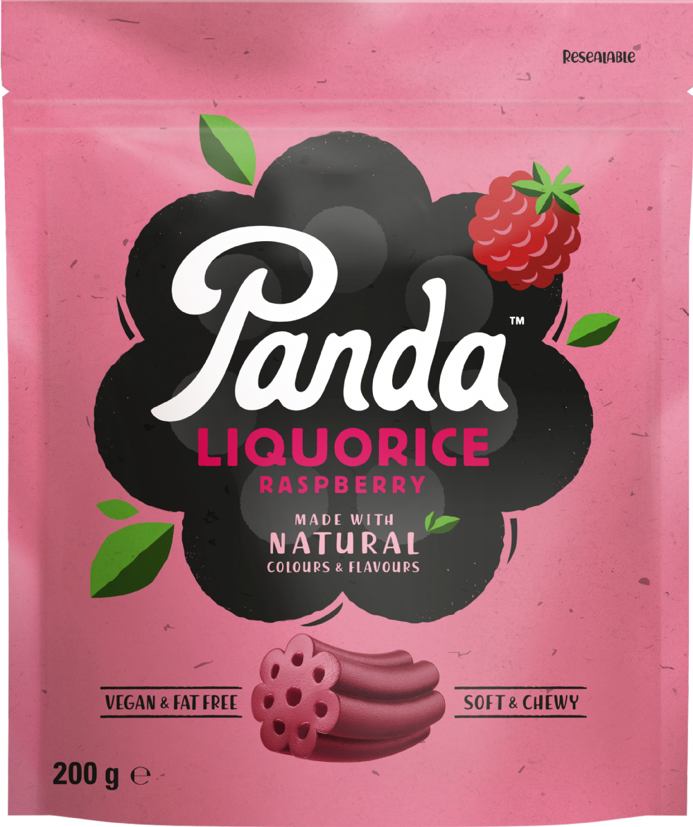 PANDA Natural Raspberry Liquorice Bag 200g