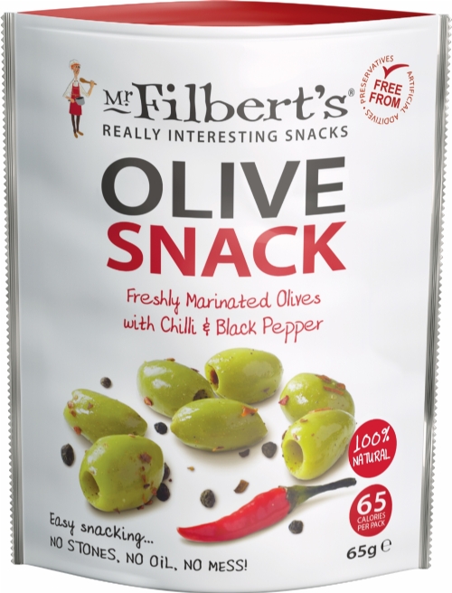 MR FILBERT'S Pitted Green Olives / Chilli & Black Pepper 65g