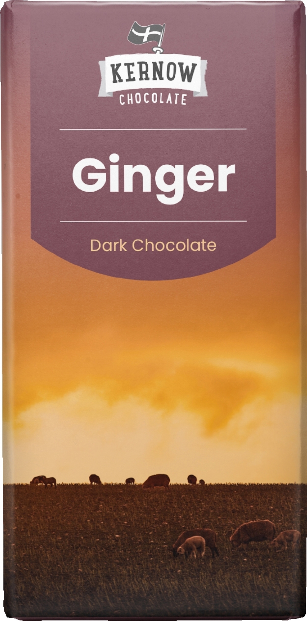 KERNOW Ginger Dark Chocolate Bar 100g