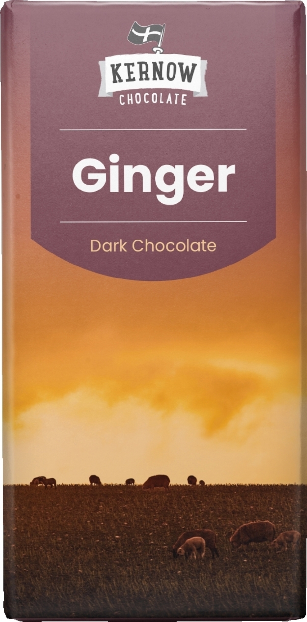 Holleys Fine Foods KERNOW Ginger Dark Chocolate Bar 100g