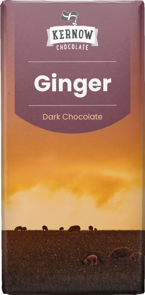 KERNOW Ginger Dark Chocolate Bar 100g