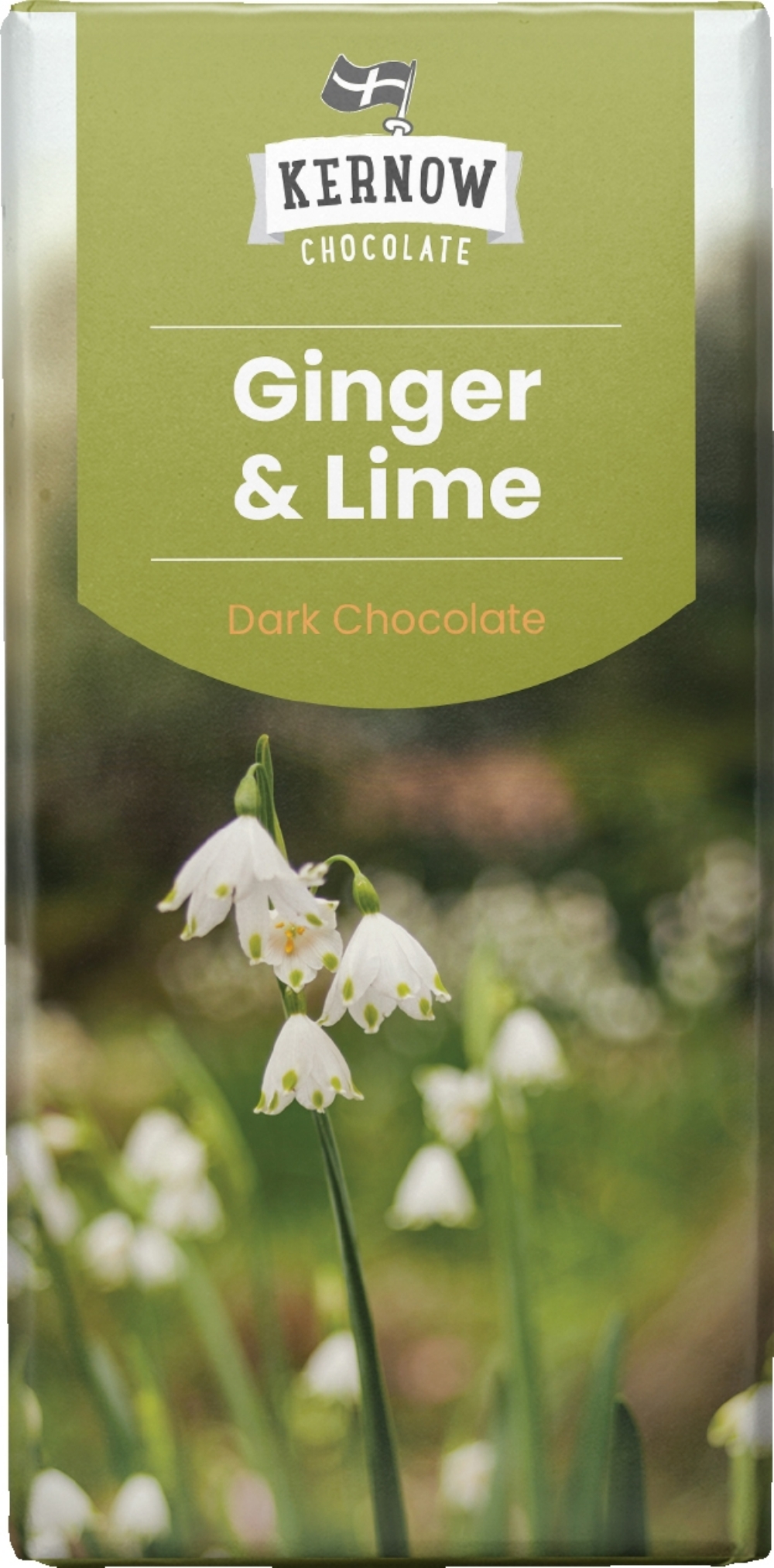 KERNOW Ginger & Lime Dark Chocolate Bar 100g
