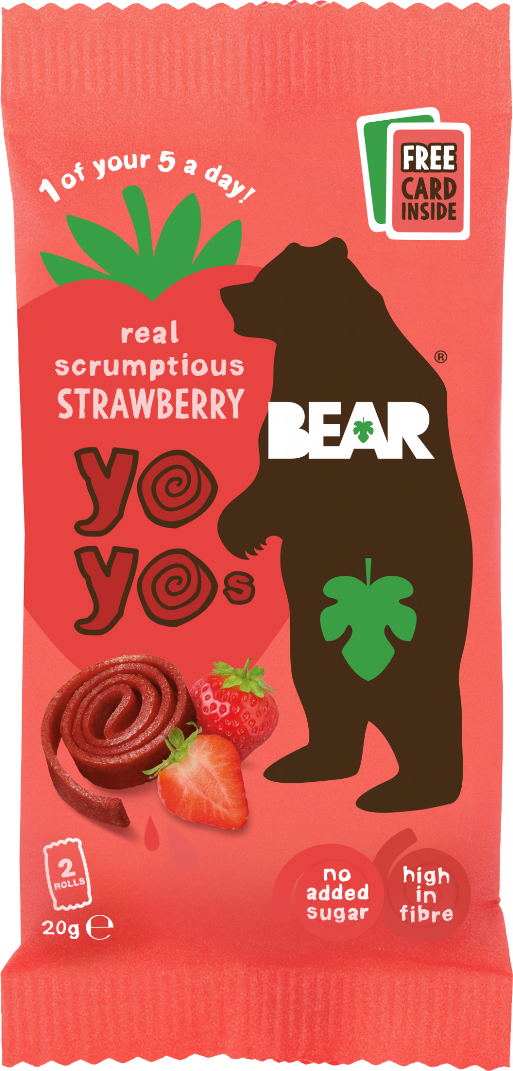 BEAR Yoyos Pure Fruit - Strawberry 20g