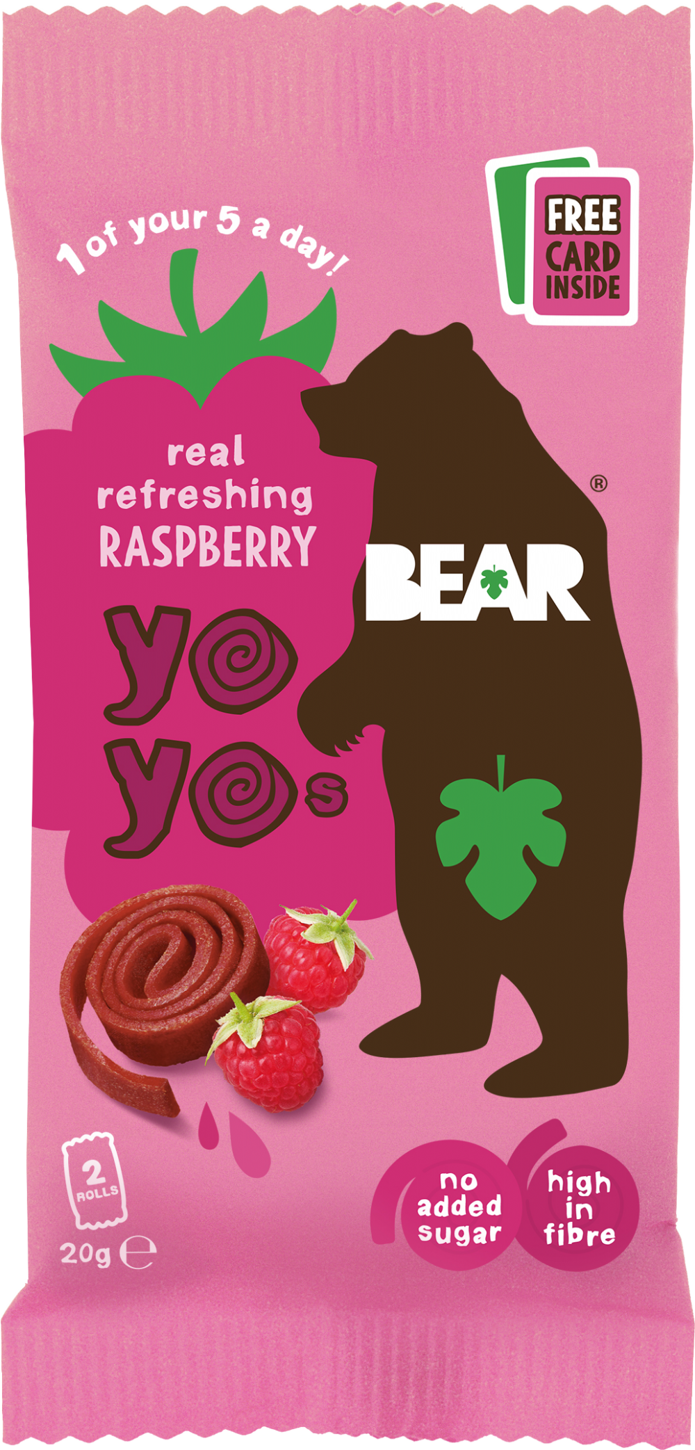 BEAR Yoyos Pure Fruit - Raspberry 20g
