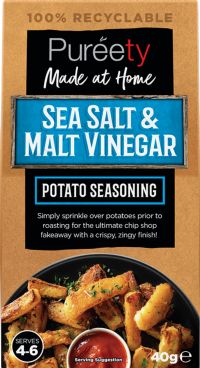 PUREETY Potato Wedge Seasoning - Sea Salt & Malt Vinegar 40g (5060199670885)