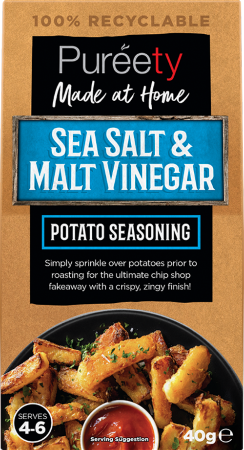 PUREETY Roast Potato Seasoning - Sea Salt & Malt Vinegar 40g