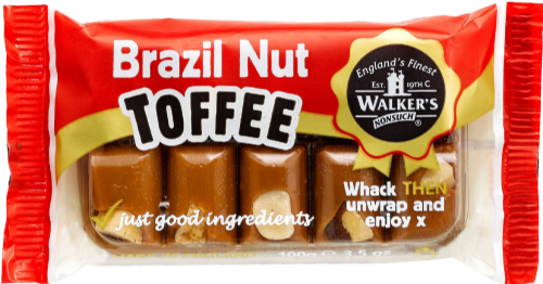 WALKER'S NONSUCH Brazil Nut Toffee - Bar 100g