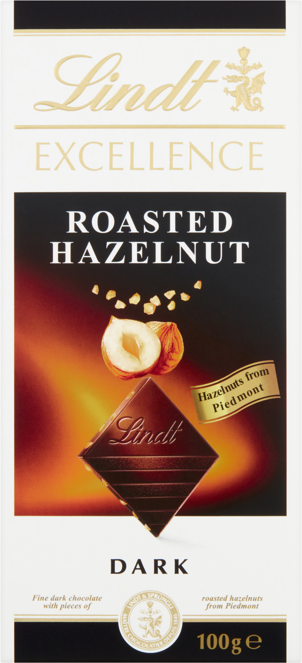 LINDT Excellence Dark Roasted Hazelnut 100g (3046920010801)