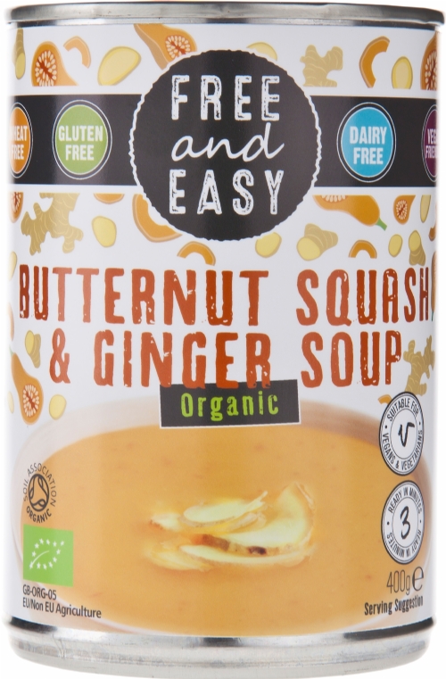 FREE AND EASY Organic Butternut Squash & Ginger Soup 400g