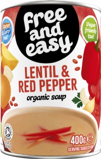 FREE AND EASY Lentil & Red Pepper Soup 400g