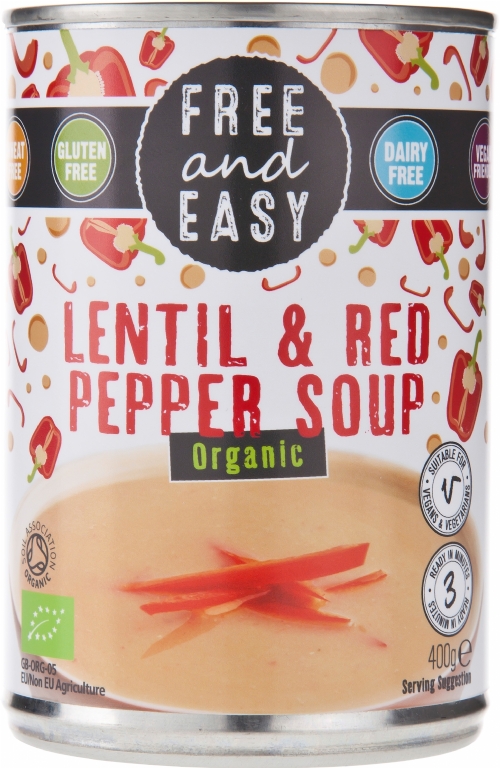 FREE AND EASY Organic Lentil & Red Pepper Soup 400g