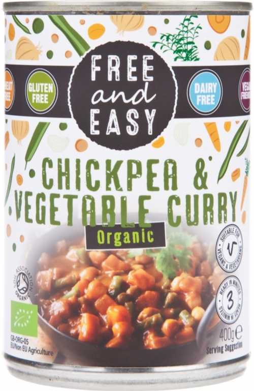 FREE AND EASY Organic Chickpea & Vegetable Curry 400g