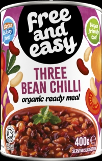FREE AND EASY Three Bean Chilli 400g