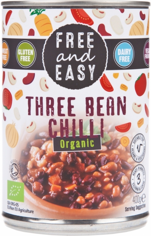 FREE AND EASY Organic Three Bean Chilli 400g