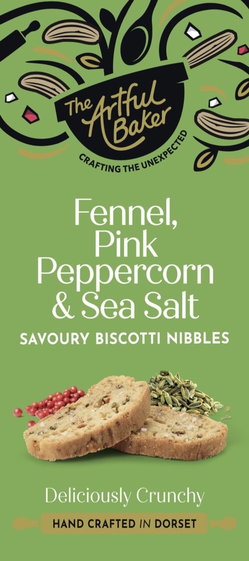 ARTFUL BAKER Fennel, Pink Peppercorn & SeaSalt Biscotti 100g